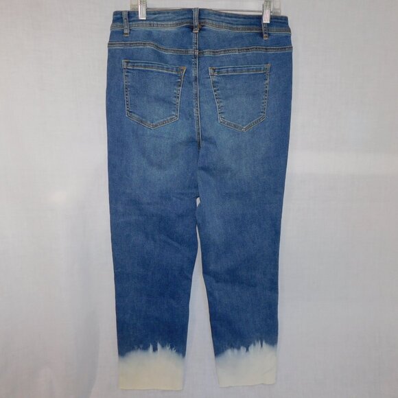 Love & Legend Demin Womens 14 High Waist Crop Raw Hem Dyed Ankle blue Jeans - Picture 9 of 12
